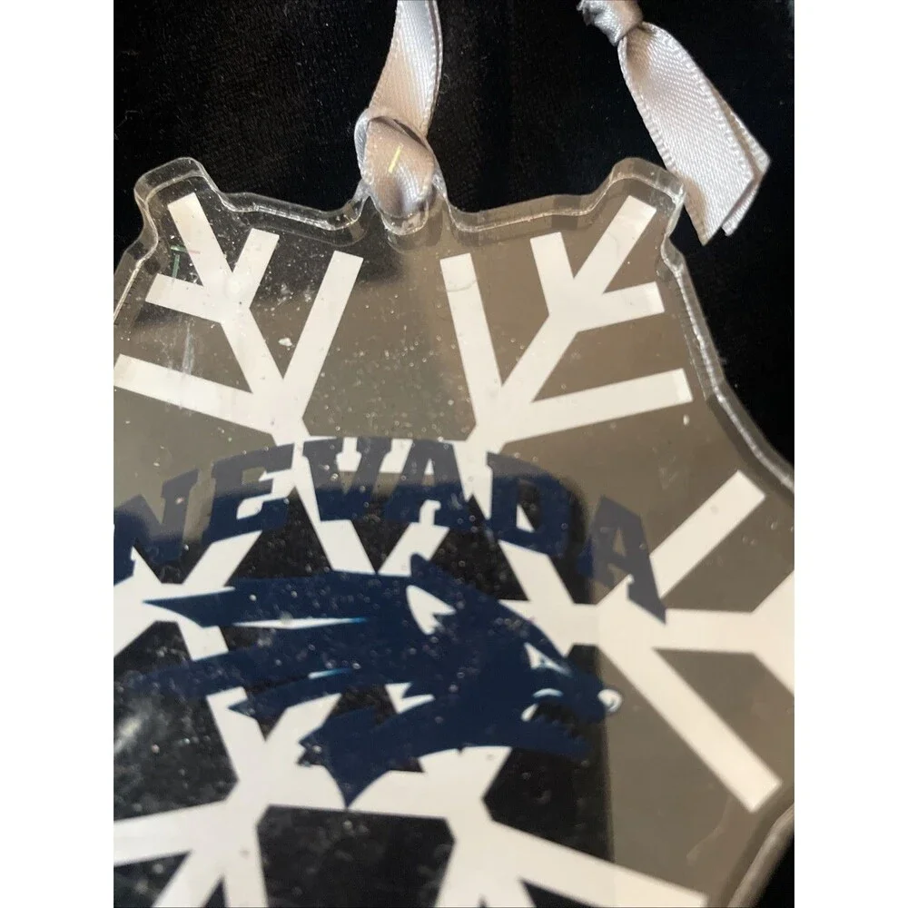 University Of Nevada Wolfpack Snowflake Acrylic Christmas Ornament